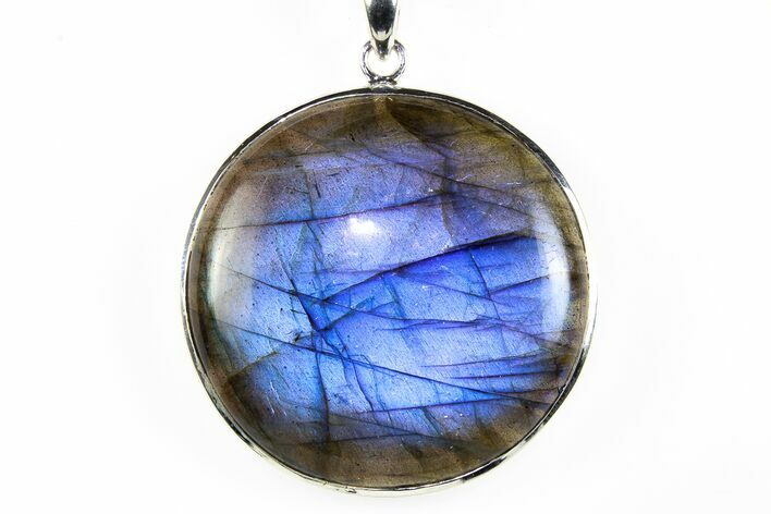 Brilliant Blue Labradorite Pendant with Chain #256341